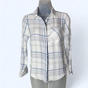 White House Black Market Fitted Plaid Button Down Shirt 0